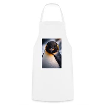 Penguin Close Up with Color Contrast - Cooking Apron - white - Front - AI Model Male 185 dark (185cm)