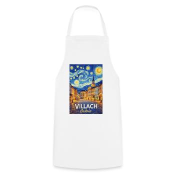 Villach, Austria - Cooking Apron - white - Front - AI Model Male 185 dark (185cm)