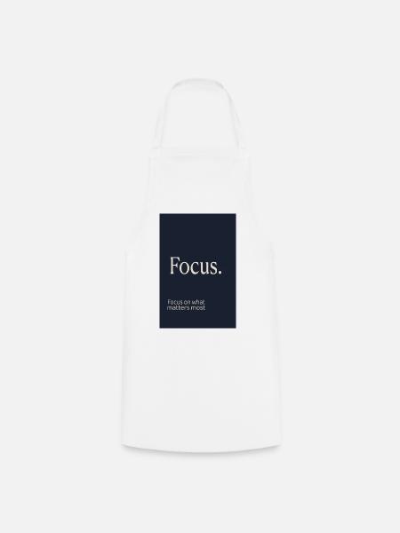 Focus. Minimalistisches Motivation Design - Kochschürze - Weiß