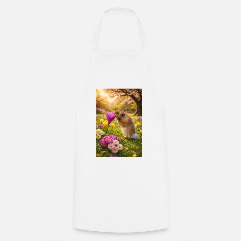 Chico11: Beginning of Spring with Flower 2026 - Cooking Apron - white