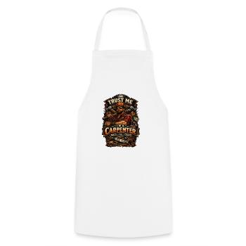 Trust Me I'm a Carpenter - Cooking Apron - white - Front - AI Model Male 185 dark (185cm)