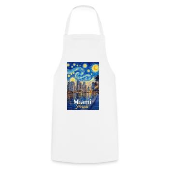 Miami Florida - Kochschürze - Weiß - Vorne - AI Model Male 185 dark (185cm)