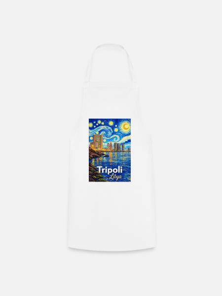Tripoli Libya Starry Night - Kochschürze - Weiß