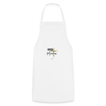 Croix Orange et Maine Jésus - Tablier de cuisine - blanc - Devant - AI Model Male 185 dark (185cm)