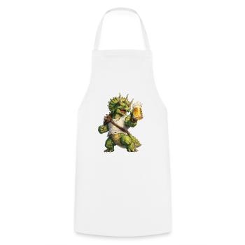 Triceratops - Cooking Apron - white - Front - AI Model Male 185 dark (185cm)