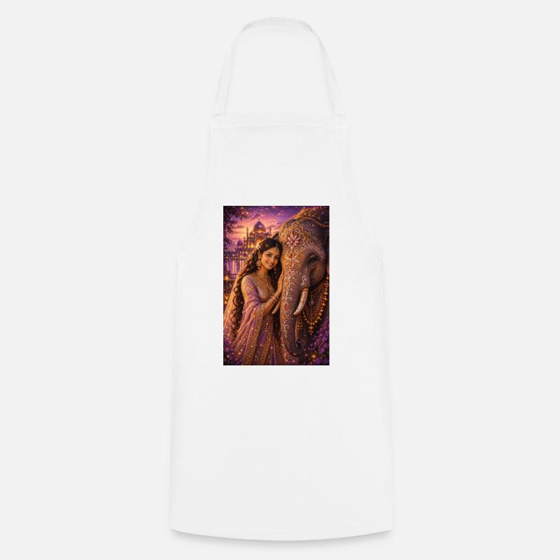 Mystic Elephant Queen - Cooking Apron - white