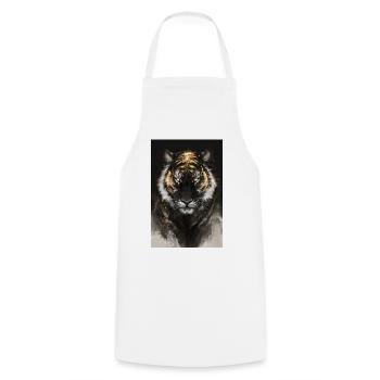 Golden Ember Tiger - Cooking Apron - white - Front - AI Model Male 185 dark (185cm)