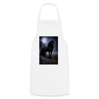 Moonlit Night Horse in Cloud Forest - Cooking Apron - white - Front - AI Model Male 185 dark (185cm)