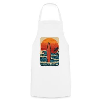 Sonnenuntergang Surf - Kochschürze - Weiß - Vorne - AI Model Male 185 dark (185cm)