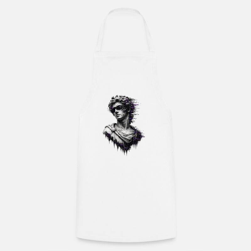 Purple Glitch Classic Statue - Cooking Apron - white