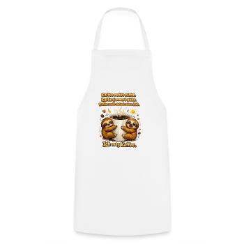 Kaffee redet nicht lustiger Kaffee Spruch - Kochschürze - Weiß - Vorne - AI Model Male 185 dark (185cm)
