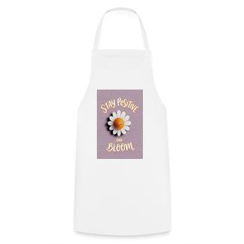 Stay Positive Bloom Daisy - Cooking Apron - white - Front - AI Model Male 185 dark (185cm)
