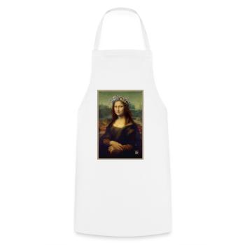 Mona Lisa Floral Crown - Cooking Apron - white - Front - AI Model Male 185 dark (185cm)