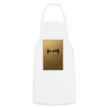 Mona Lisa Golden Ticket - Cooking Apron - white - Front - AI Model Male 185 dark (185cm)