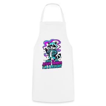 First of All Jesus Thinks I'm A Delight Raccoon - Cooking Apron - white - Front - AI Model Male 185 dark (185cm)