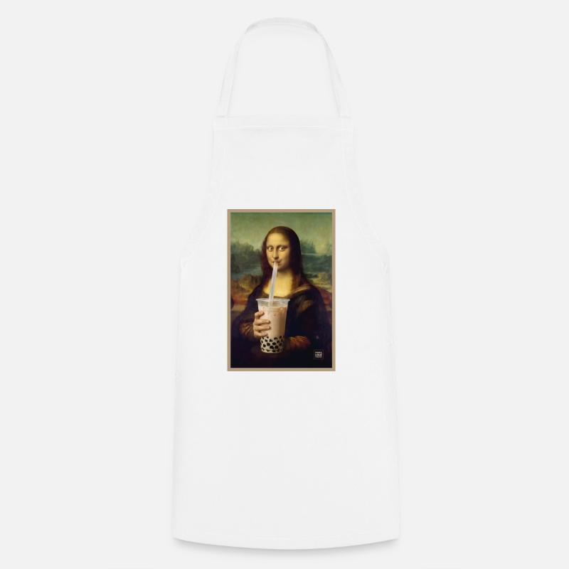Mona Sip Bubble Tea Portrait - Tablier de cuisine - blanc