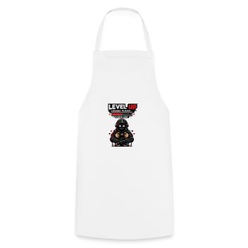 Level Up Pixel Hero lädt - Kochschürze - Weiß - Vorne - AI Model Male 185 dark (185cm)