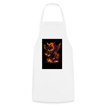Pégase de feu avec couronne de fleurs - Tablier de cuisine - blanc - Devant - AI Model Male 185 dark (185cm)