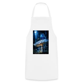 Bioluminescent Forest Butterfly - Cooking Apron - white - Front - AI Model Male 185 dark (185cm)