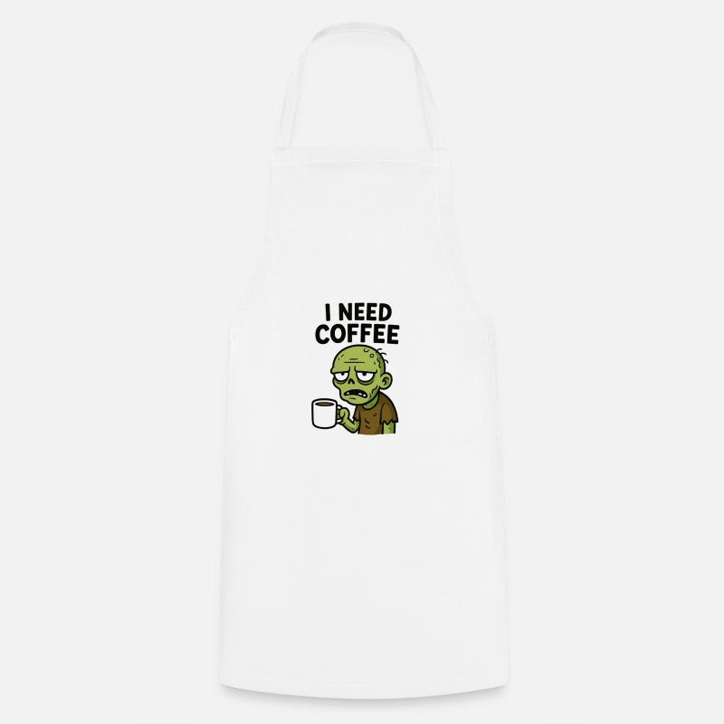 Kaffeezombie Motiv - Kochschürze - Weiß