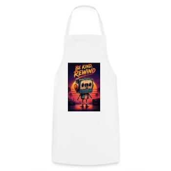 Sei freundlich, spul Roboter-Sonnenuntergang zurück - Kochschürze - Weiß - Vorne - AI Model Male 185 dark (185cm)