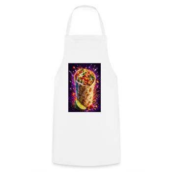 Fiery Loaded Burrito Fiesta - Cooking Apron - white - Front - AI Model Male 185 dark (185cm)
