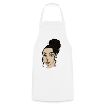 Piercing de nez en chignon style portrait - Tablier de cuisine - blanc - Devant - AI Model Male 185 dark (185cm)