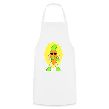 Cool carrot - Cooking Apron - white - Front - AI Model Male 185 dark (185cm)
