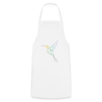 Geometric Rainbow Hummingbird - Cooking Apron - white - Front - AI Model Male 185 dark (185cm)