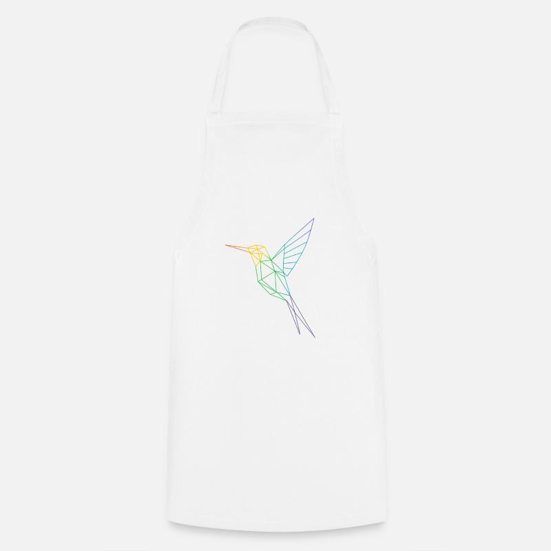Geometric Rainbow Hummingbird - Cooking Apron - white