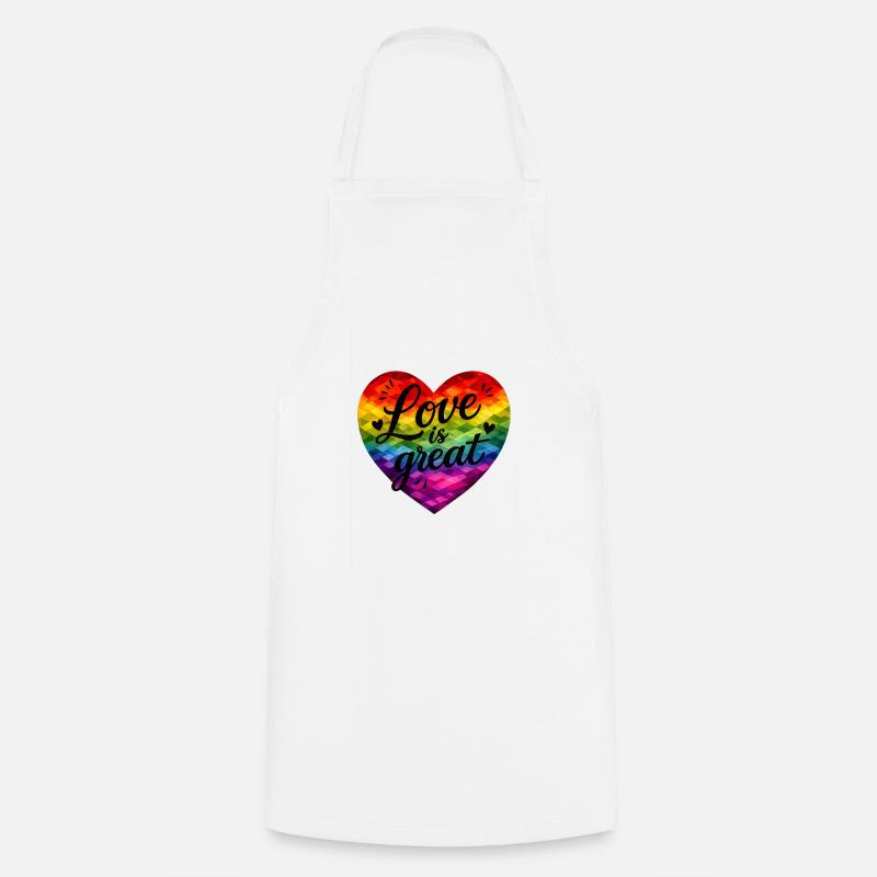 Love is great! - Cooking Apron - white