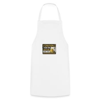 Koffeinbetriebener Gabelstapler-Patch - Kochschürze - Weiß - Vorne - AI Model Male 185 dark (185cm)