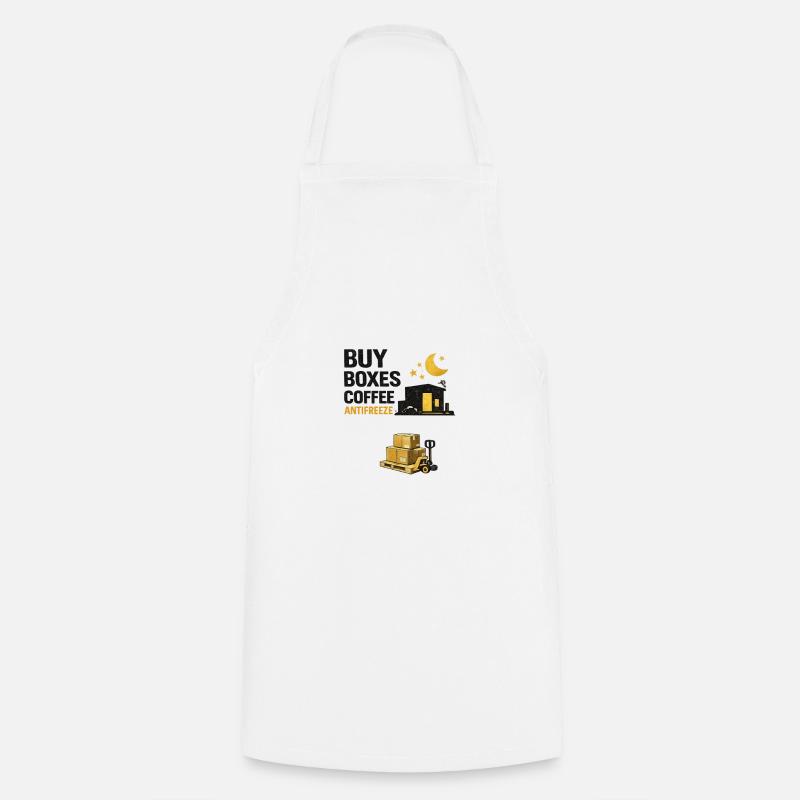 Night Shift Boxes Coffee Antifreeze - Cooking Apron - white