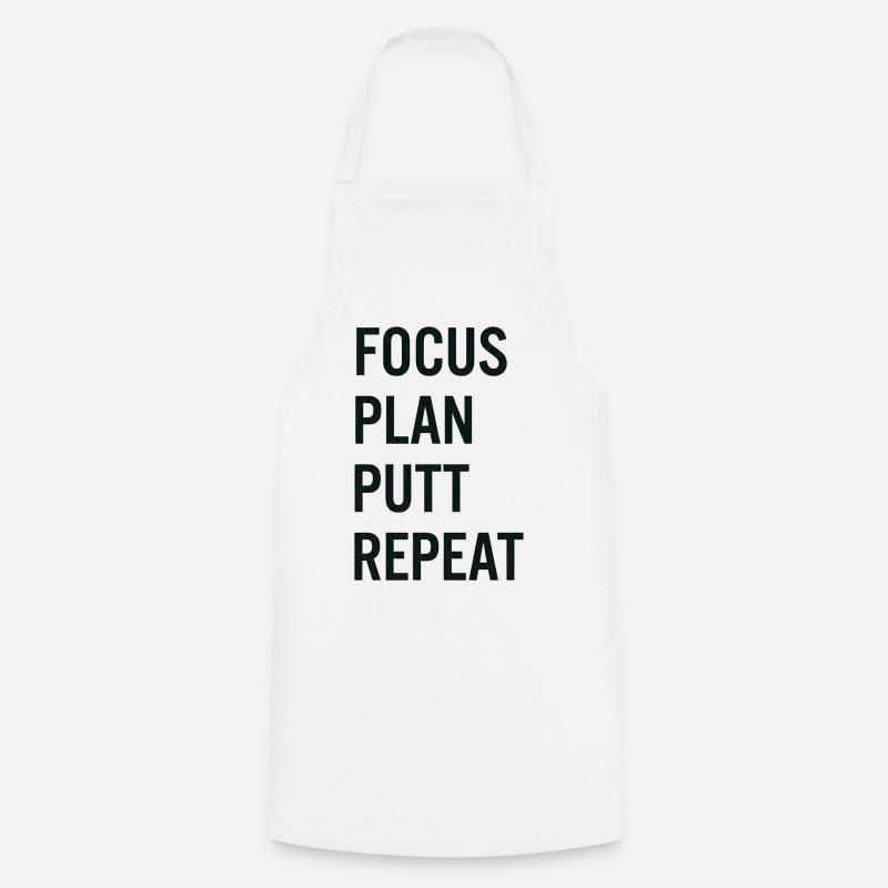 Golf Focus Plan Putt Reapeat - Tablier de cuisine - blanc