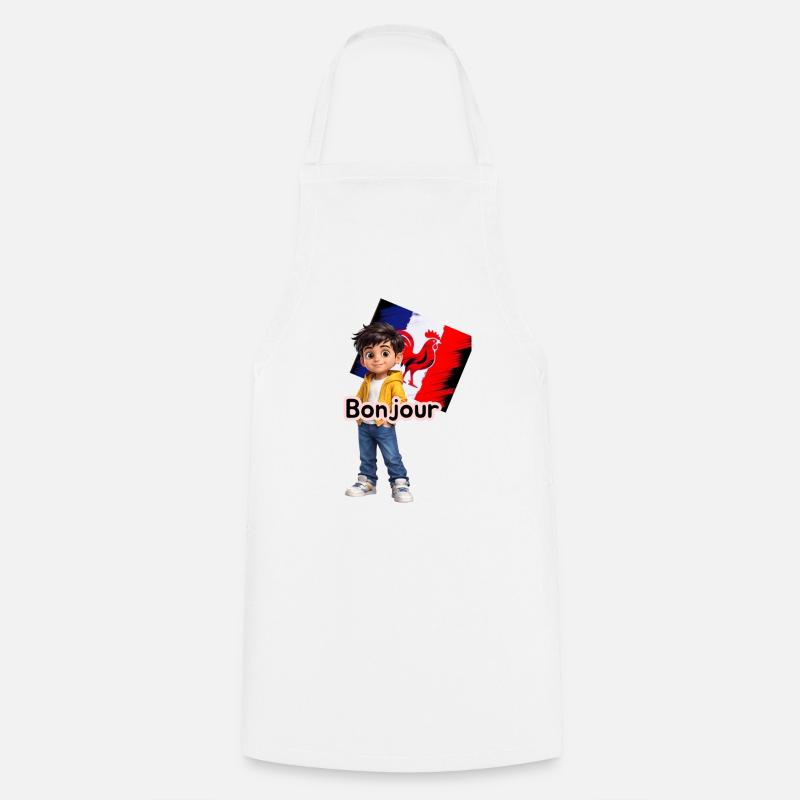 Bonjour Garçon Coq Français - Tablier de cuisine - blanc