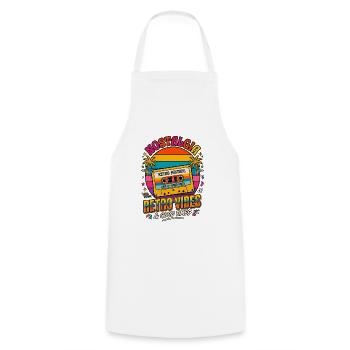Retro Mixtape Nostalgia Vibes - Cooking Apron - white - Front - AI Model Male 185 dark (185cm)