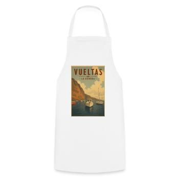 Vueltas La Gomera Poster - Kochschürze - Weiß - Vorne - AI Model Male 185 dark (185cm)