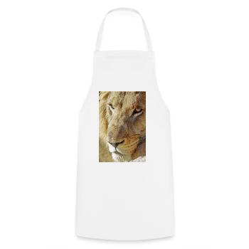 Lion Dream Portrait in Sunlight - Cooking Apron - white - Front - AI Model Male 185 dark (185cm)