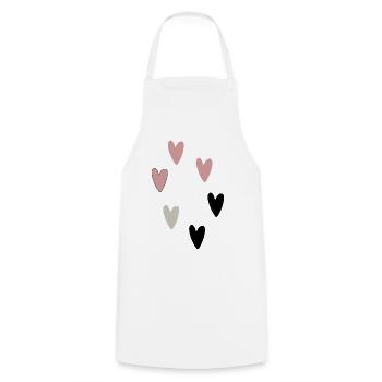 Collection Cœur Rosé, Gris et Noir Motif I - Tablier de cuisine - blanc - Devant - AI Model Male 185 dark (185cm)