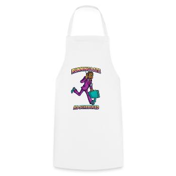Running Late As Scheduled Retro Business Humor - Tablier de cuisine - blanc - Devant - AI Model Male 185 dark (185cm)