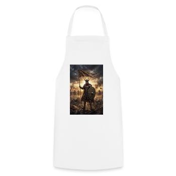 Viking Battleborn Warrior - Cooking Apron - white - Front - AI Model Male 185 dark (185cm)