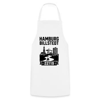 Hamburg Billstedt - Kochschürze - Weiß - Vorne - AI Model Male 185 dark (185cm)