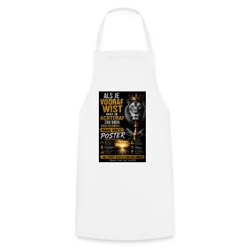 Koninglijke Leeuw Poster: Focus en Vooruitgang - Keukenschort - wit - Voor - AI Model Male 185 dark (185cm)