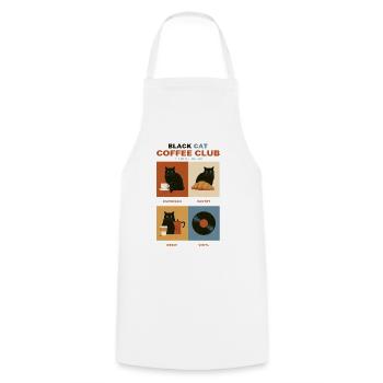 Black Cat Coffee Club Panels - Tablier de cuisine - blanc - Devant - AI Model Male 185 dark (185cm)