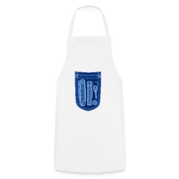 Motif de bouclier d’outil à rayons X - Tablier de cuisine - blanc - Devant - AI Model Male 185 dark (185cm)