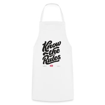 Connaître les règles - Tablier de cuisine - blanc - Devant - AI Model Male 185 dark (185cm)