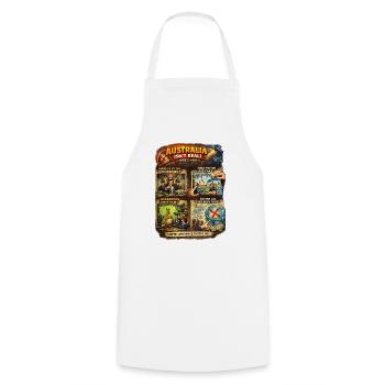 Australia Isn’t Real: Satire Poster - Cooking Apron - white - Front - AI Model Male 185 dark (185cm)