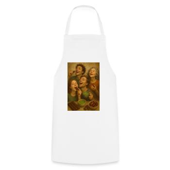 Gourmet round: Family shares cocoa chocolate - Cooking Apron - white - Front - AI Model Male 185 dark (185cm)