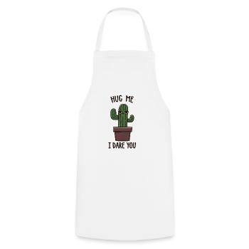 Naughty Cactus Hug me?! - Cooking Apron - white - Front - AI Model Male 185 dark (185cm)