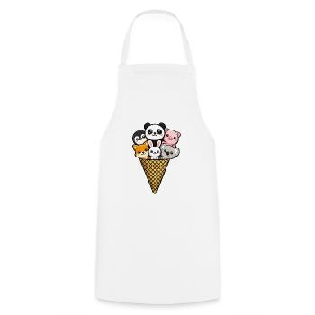 Eiscreme (nicht vegan) - Kochschürze - Weiß - Vorne - AI Model Male 185 dark (185cm)